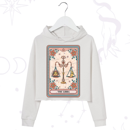 Purplehecate The Libra Tarot Card Crop Hoodie