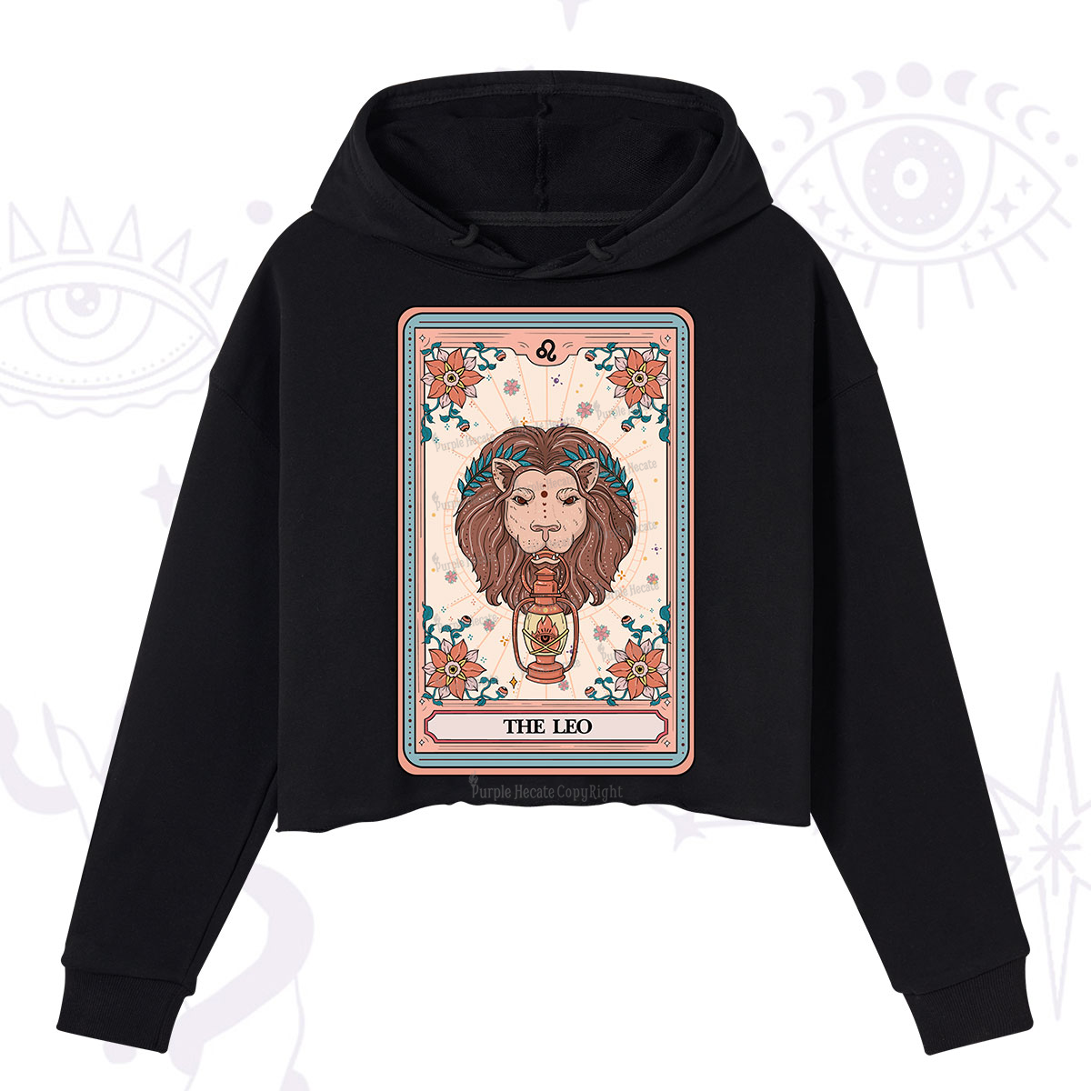 Purplehecate The Leo Tarot Card Crop Hoodie