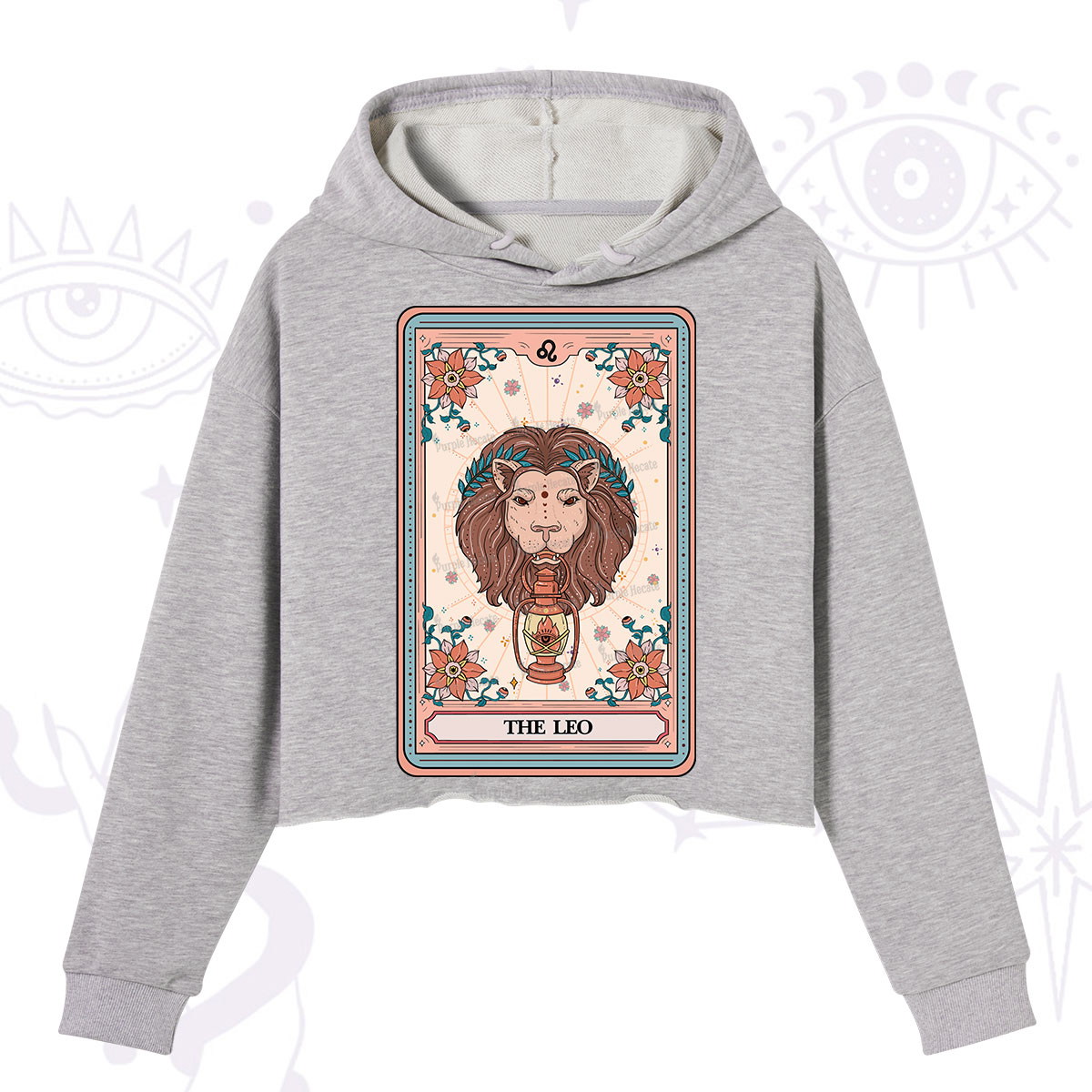 Purplehecate The Leo Tarot Card Crop Hoodie