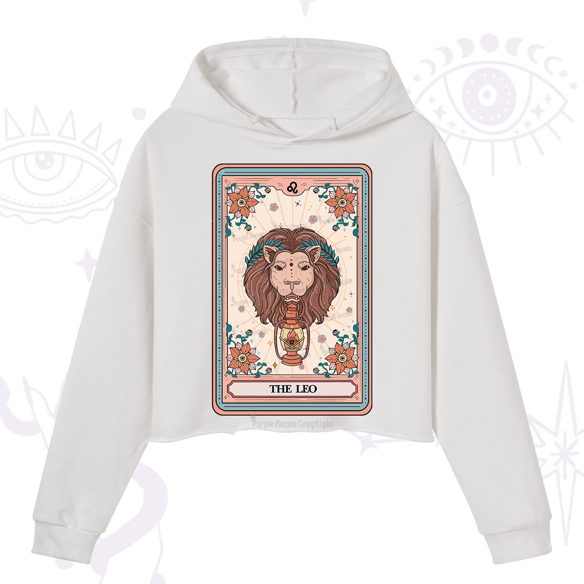 Purplehecate The Leo Tarot Card Crop Hoodie