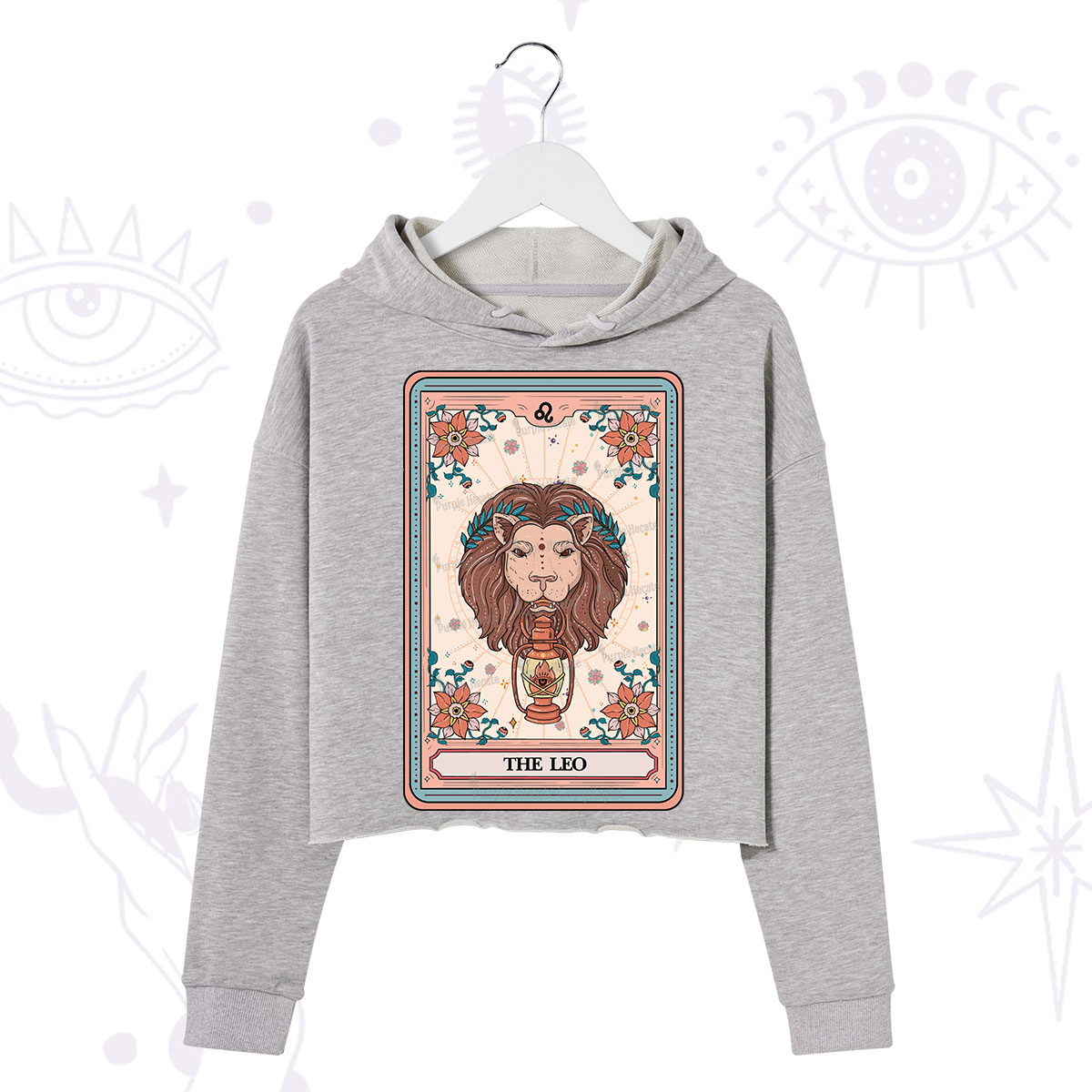 Purplehecate The Leo Tarot Card Crop Hoodie
