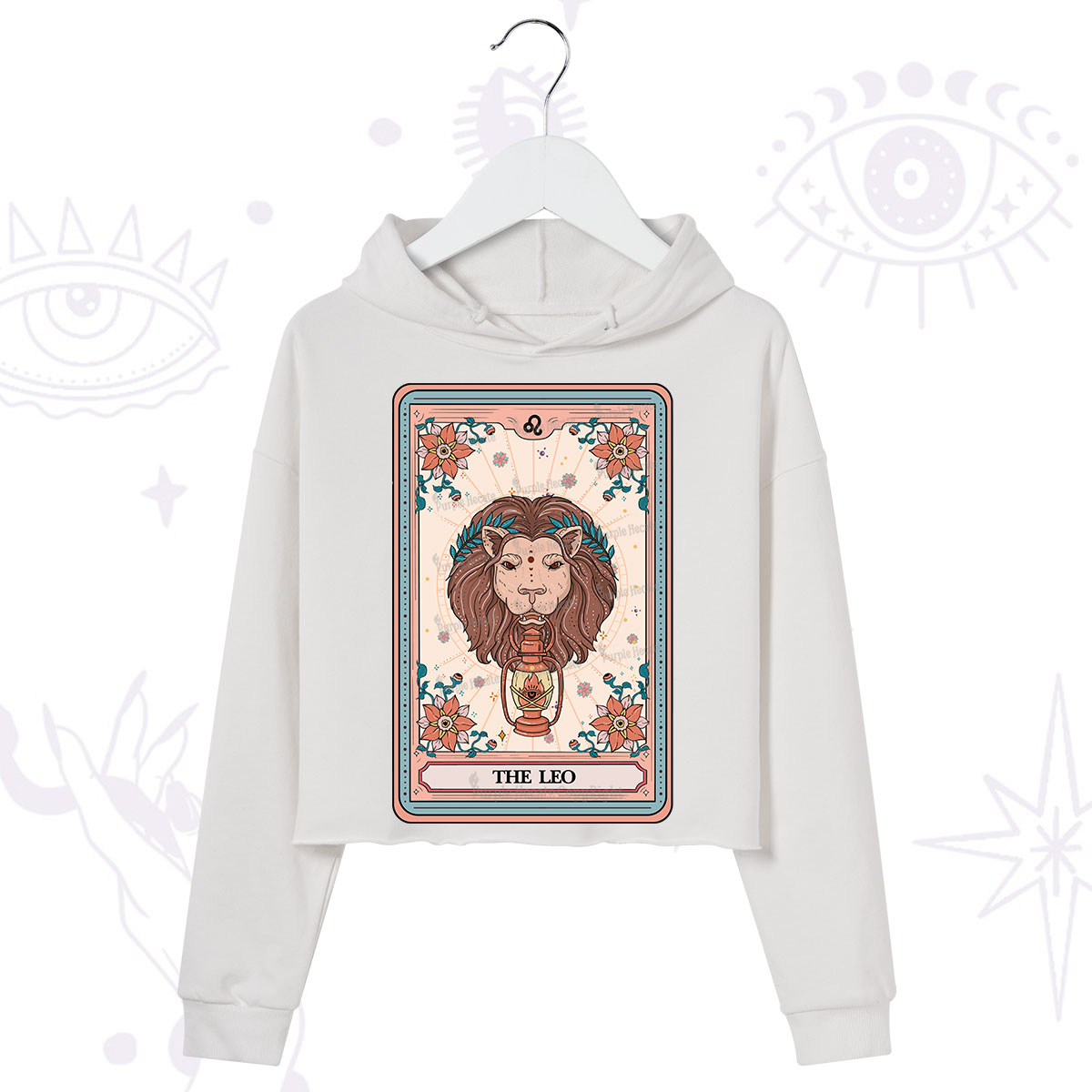 Purplehecate The Leo Tarot Card Crop Hoodie