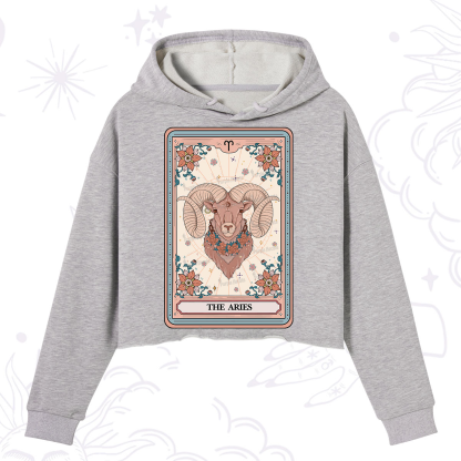 Purplehecate The Aries Tarot Card Crop Hoodie