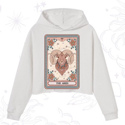 Purplehecate The Aries Tarot Card Crop Hoodie