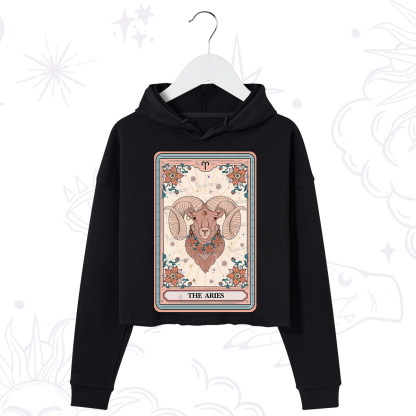Purplehecate The Aries Tarot Card Crop Hoodie