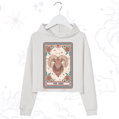 Purplehecate The Aries Tarot Card Crop Hoodie