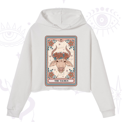 Purplehecate The Taurus Tarot Card Crop Hoodie