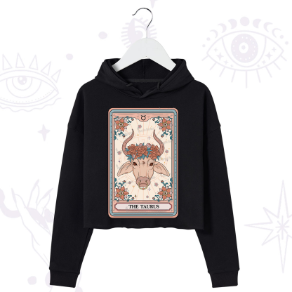 Purplehecate The Taurus Tarot Card Crop Hoodie