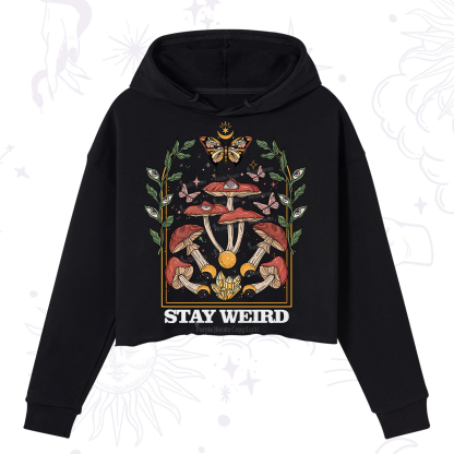 Purplehecate Stay Weird Crop Hoodie