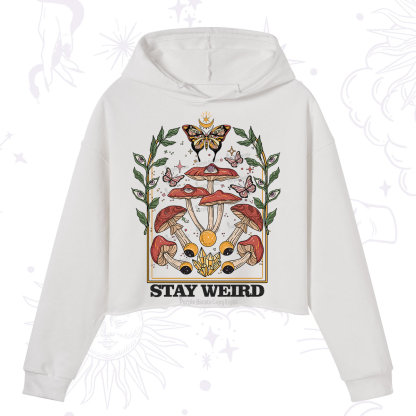 Purplehecate Stay Weird Crop Hoodie