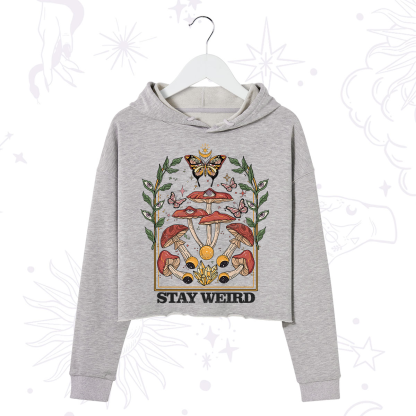Purplehecate Stay Weird Crop Hoodie