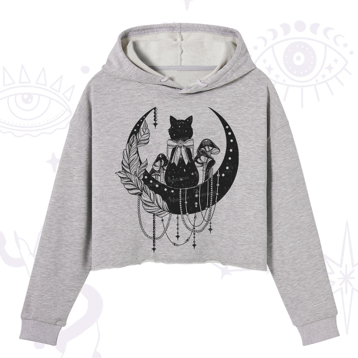 Purplehecate Hecate's Triple Moon Crop Hoodie