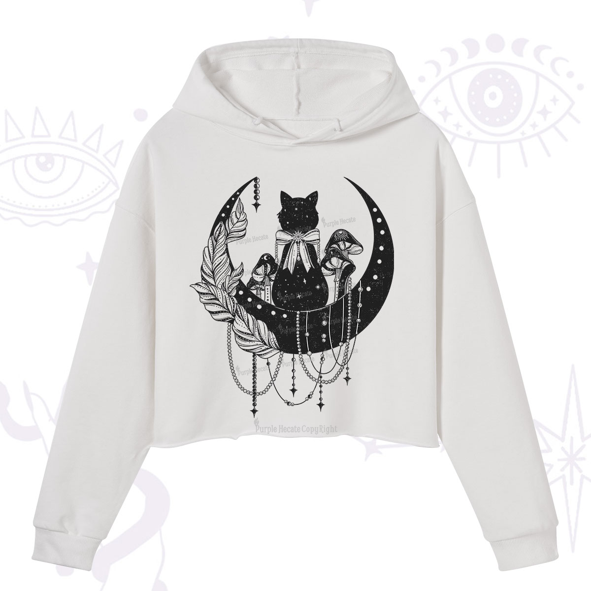 Purplehecate Hecate's Triple Moon Crop Hoodie