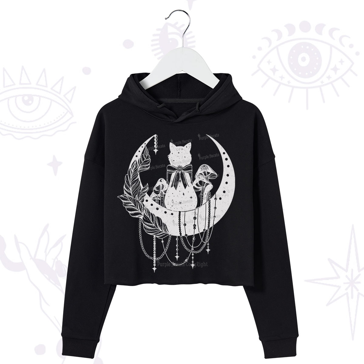 Purplehecate Hecate's Triple Moon Crop Hoodie