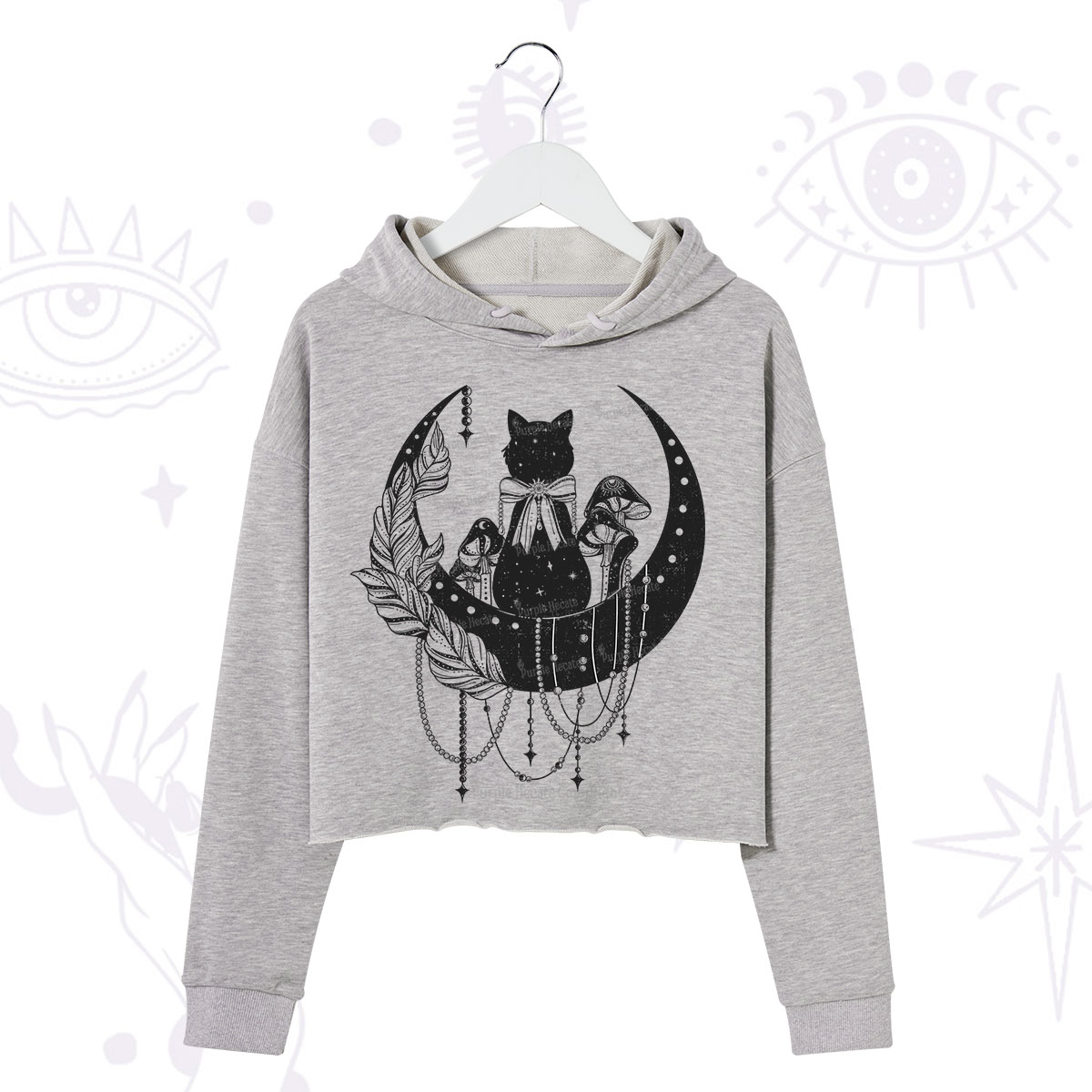 Purplehecate Hecate's Triple Moon Crop Hoodie