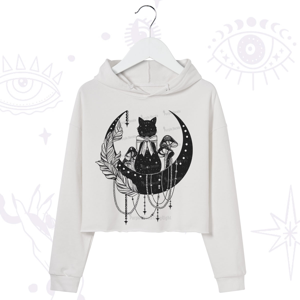 Purplehecate Hecate's Triple Moon Crop Hoodie