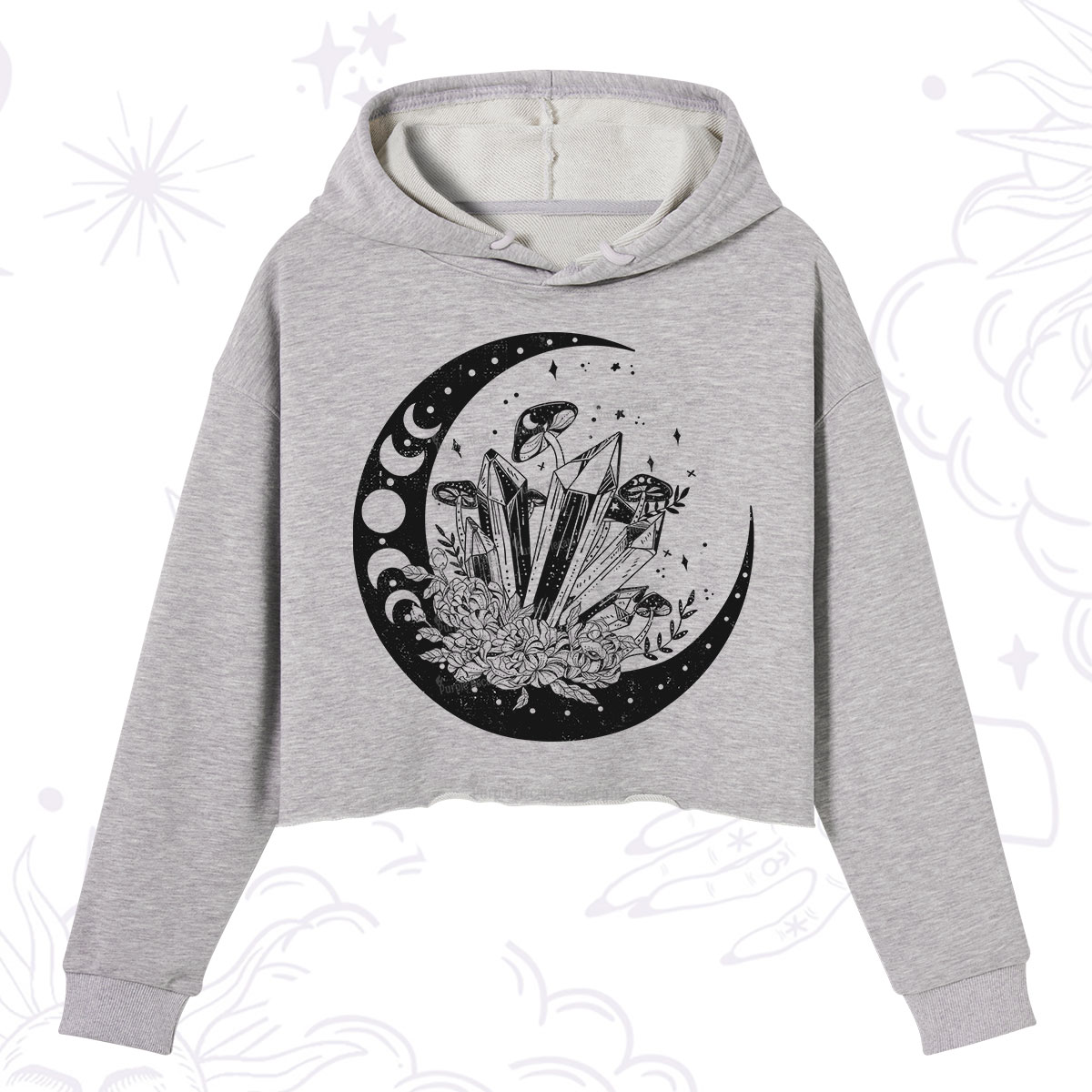 Purplehecate Moonshine and Crystal Crop Hoodie