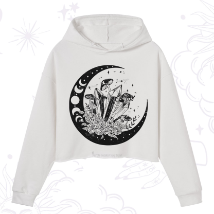 Purplehecate Moonshine and Crystal Crop Hoodie