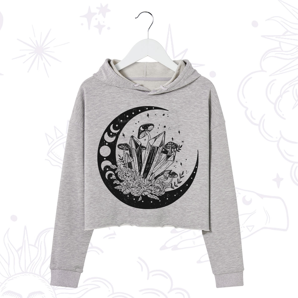 Purplehecate Moonshine and Crystal Crop Hoodie