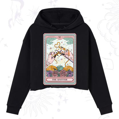 Purplehecate The Knitter Tarot Card Crop Hoodie