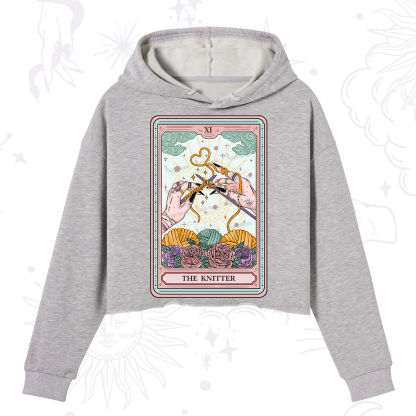 Purplehecate The Knitter Tarot Card Crop Hoodie