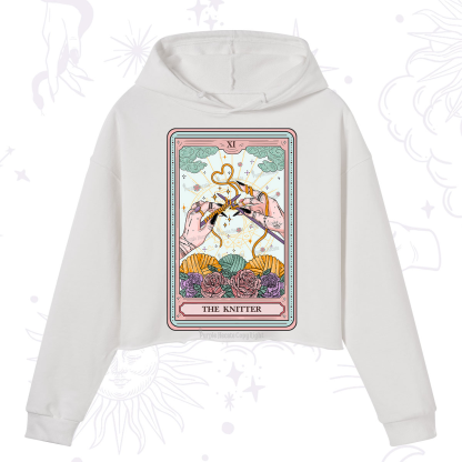 Purplehecate The Knitter Tarot Card Crop Hoodie