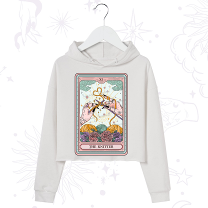 Purplehecate The Knitter Tarot Card Crop Hoodie