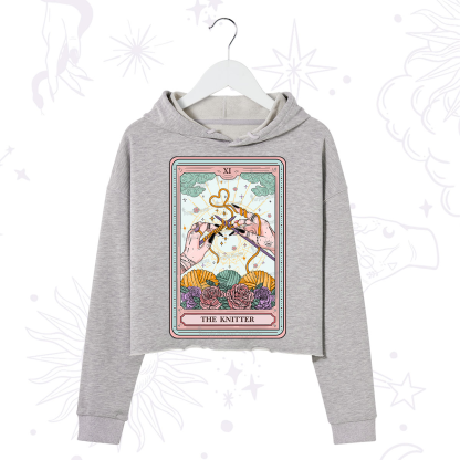 Purplehecate The Knitter Tarot Card Crop Hoodie