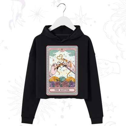 Purplehecate The Knitter Tarot Card Crop Hoodie