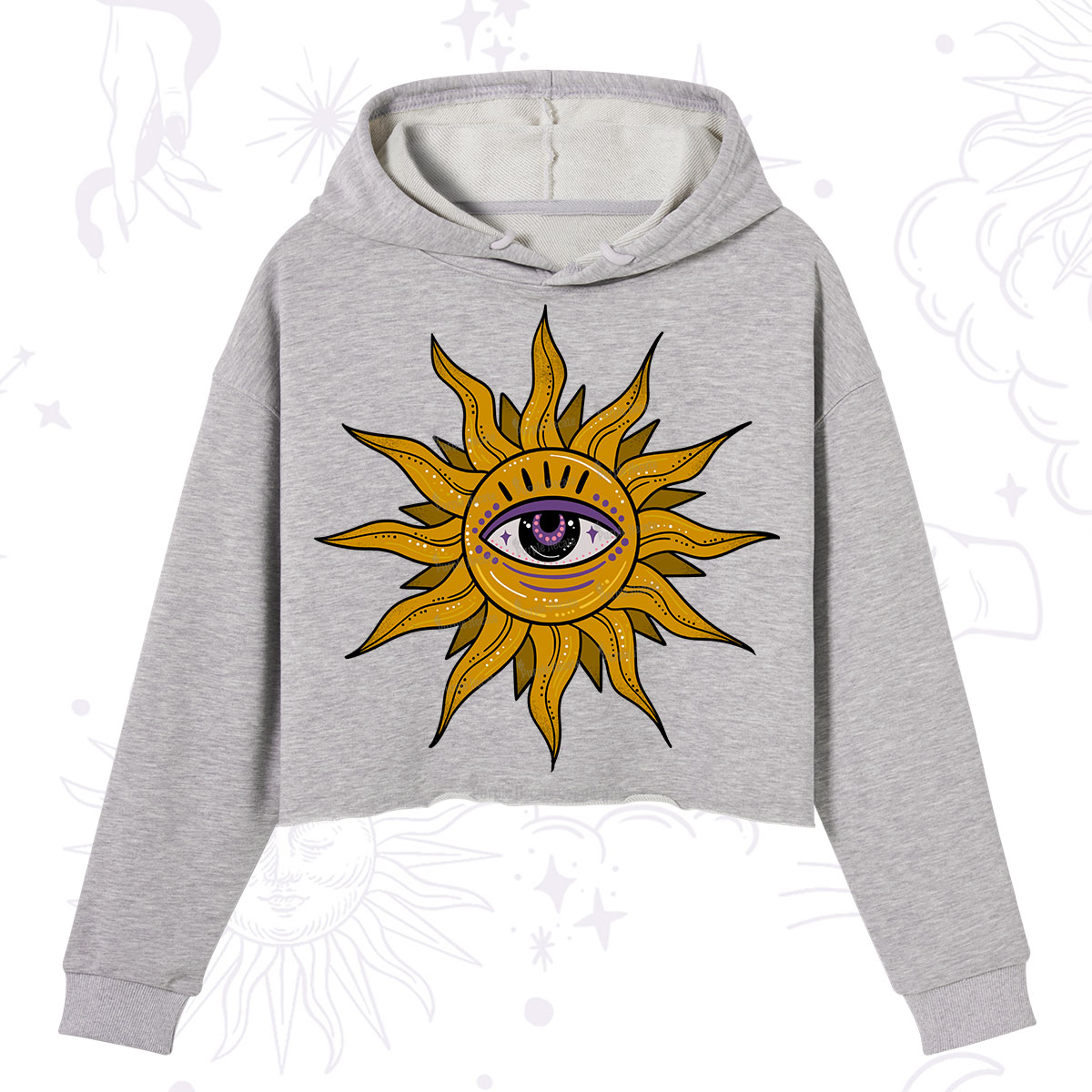 Purplehecate Eye of the Sun Crop Hoodie