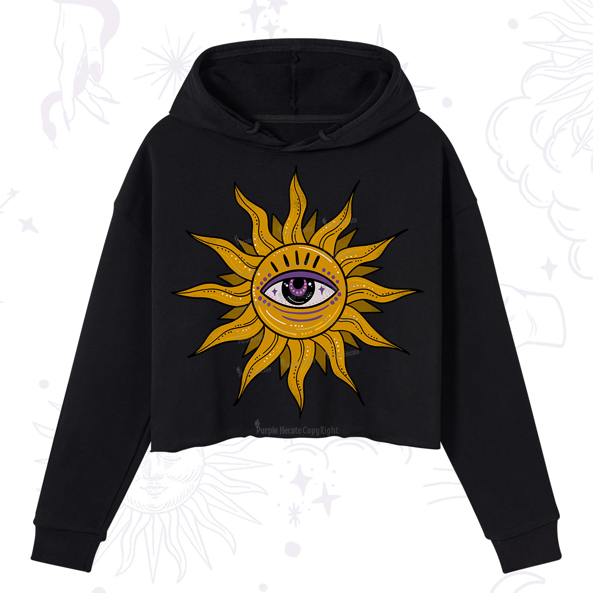 Purplehecate Eye of the Sun Crop Hoodie