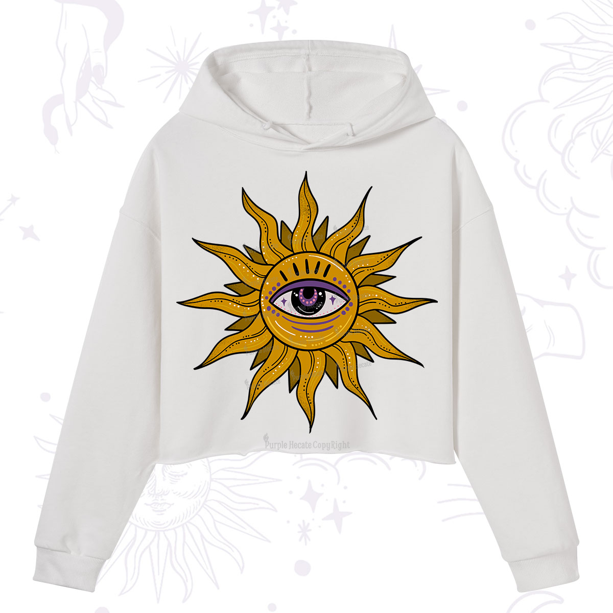 Purplehecate Eye of the Sun Crop Hoodie