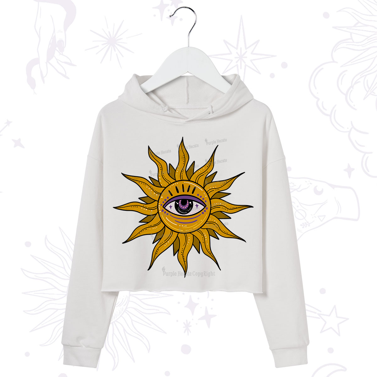 Purplehecate Eye of the Sun Crop Hoodie