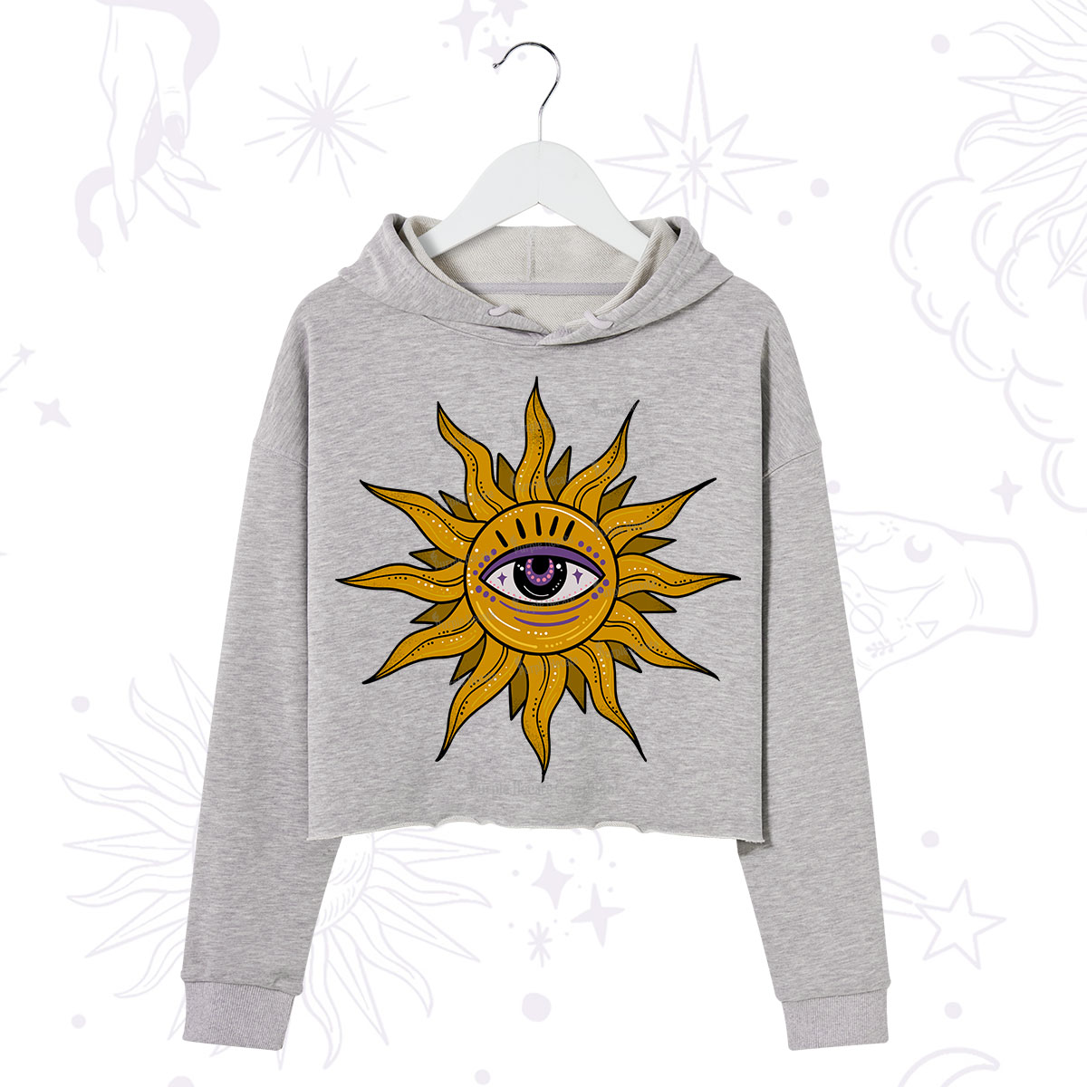 Purplehecate Eye of the Sun Crop Hoodie