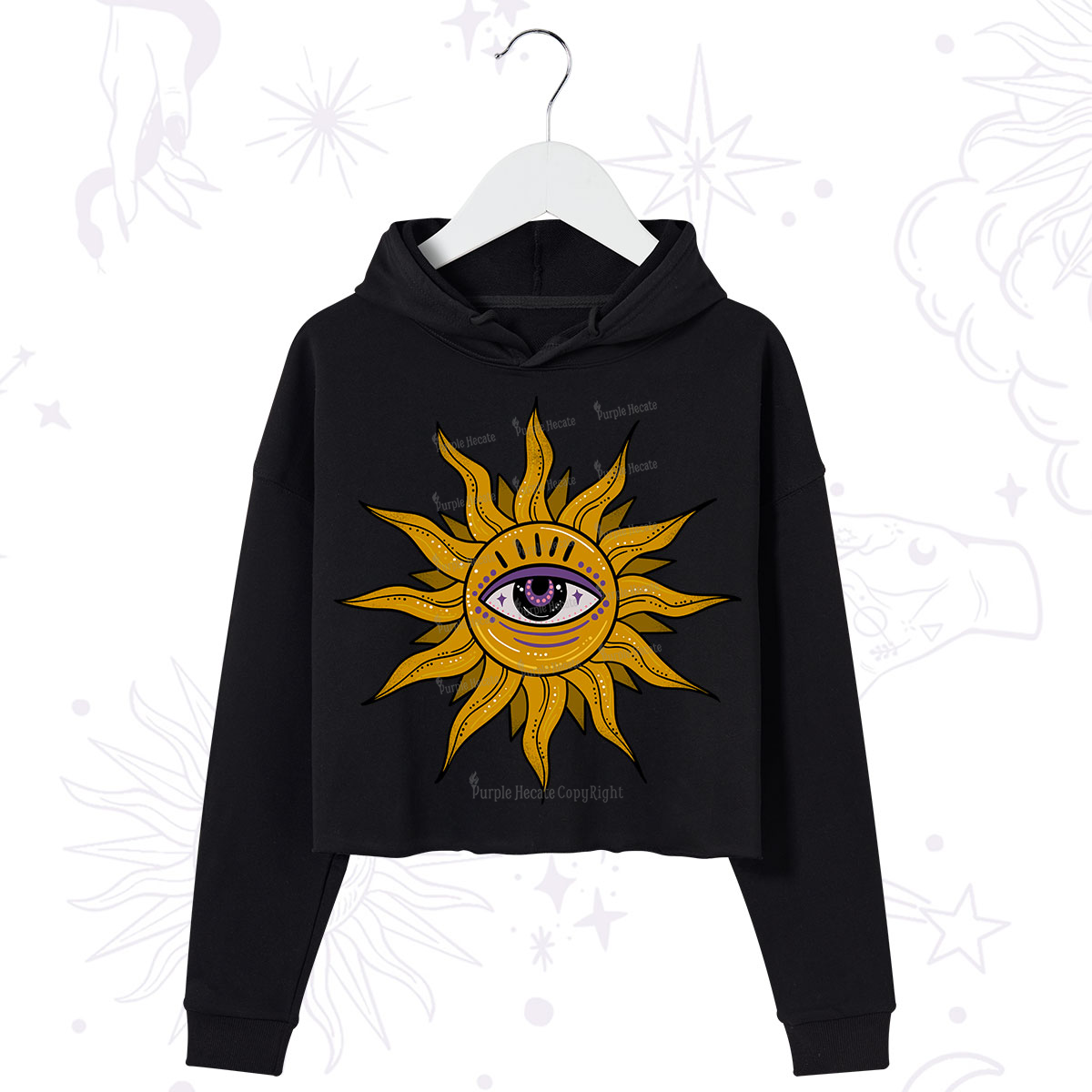 Purplehecate Eye of the Sun Crop Hoodie