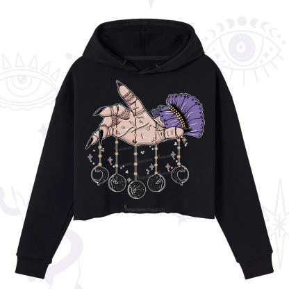 Purplehecate Feline Lunar Phases Crop Hoodie