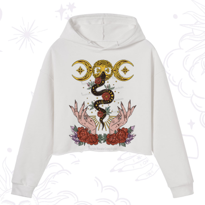 Purplehecate Lunar Bloom Crop Hoodie