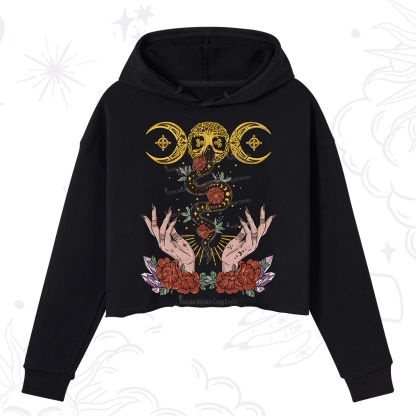 Purplehecate Lunar Bloom Crop Hoodie