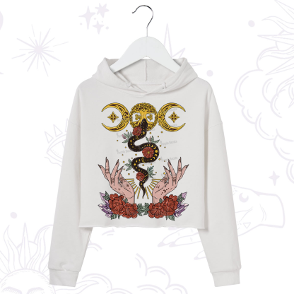 Purplehecate Lunar Bloom Crop Hoodie
