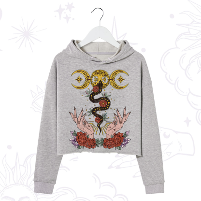 Purplehecate Lunar Bloom Crop Hoodie