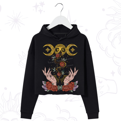Purplehecate Lunar Bloom Crop Hoodie
