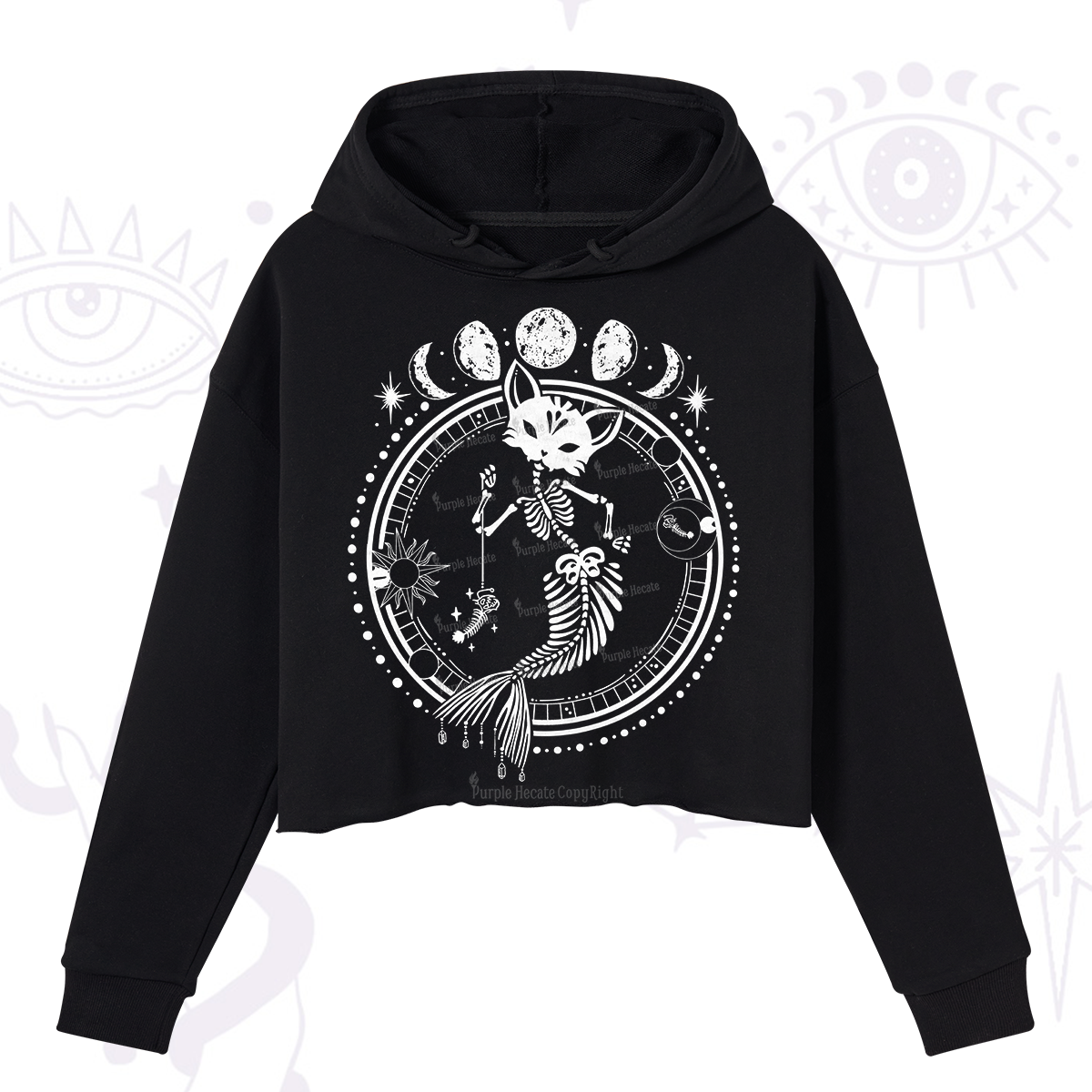 Purplehecate Purr-maid Prophecy Crop Hoodie