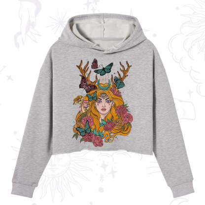 Purplehecate Butterfly Flutter Crop Hoodie