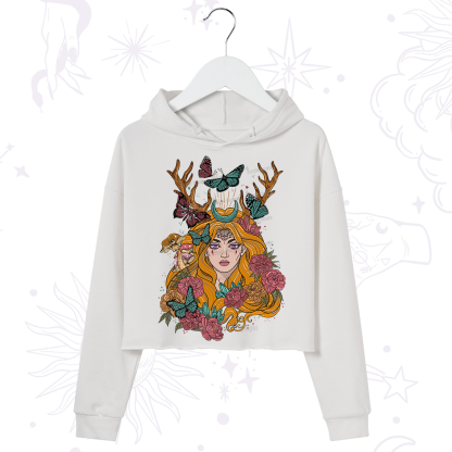 Purplehecate Butterfly Flutter Crop Hoodie