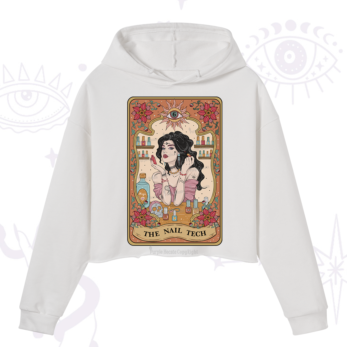 Purplehecate The Nail Tech Tarot Crop Hoodie