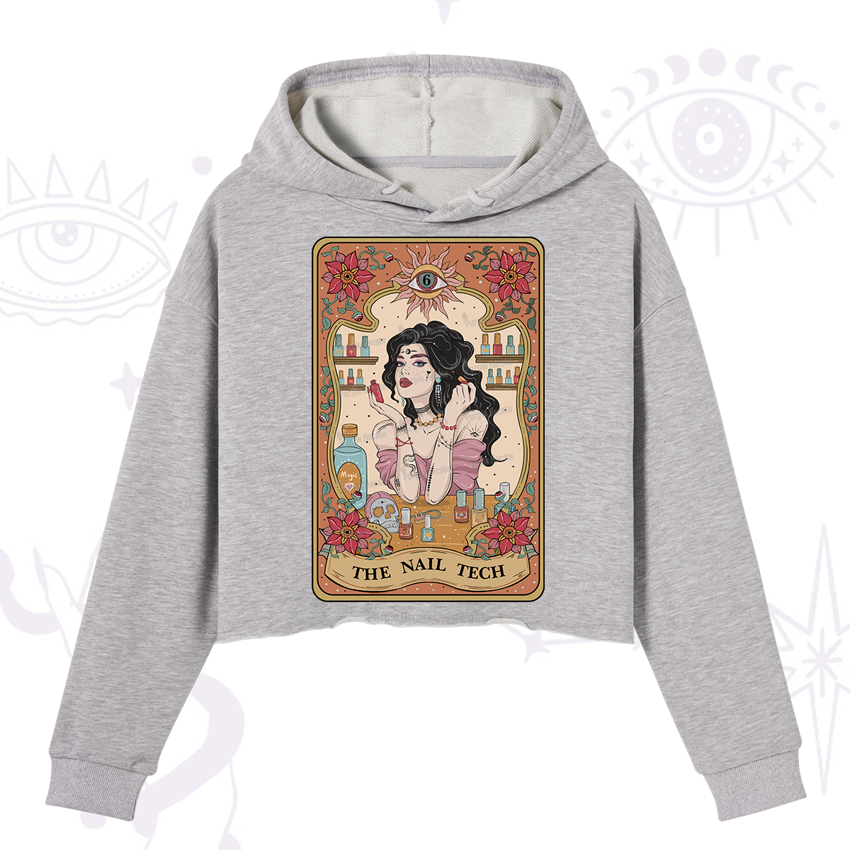 Purplehecate The Nail Tech Tarot Crop Hoodie
