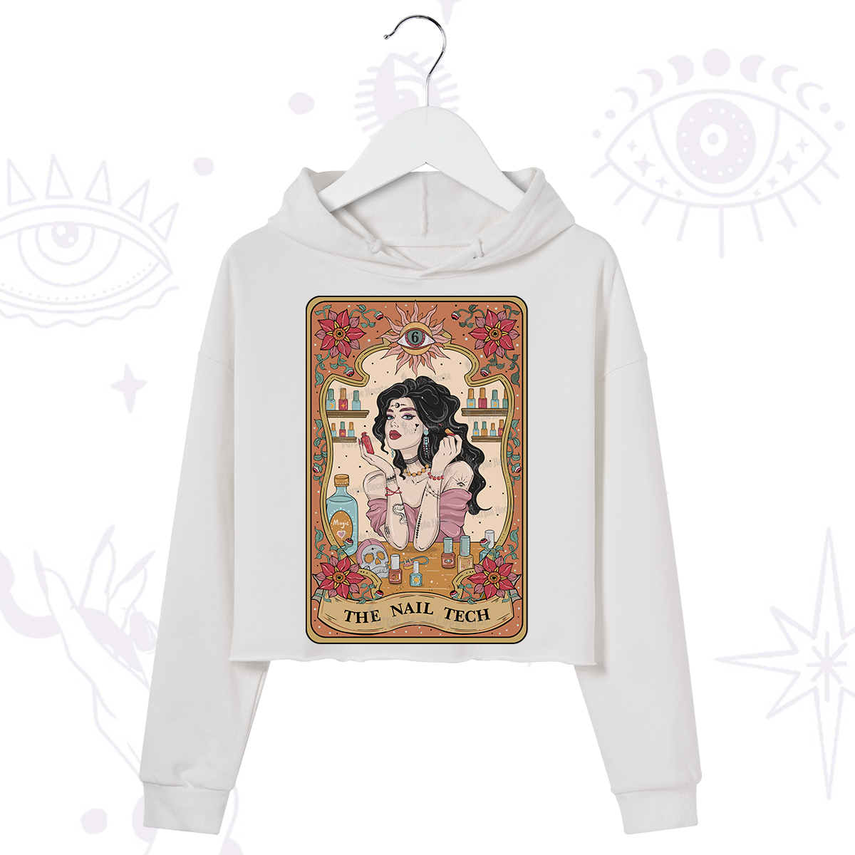 Purplehecate The Nail Tech Tarot Crop Hoodie