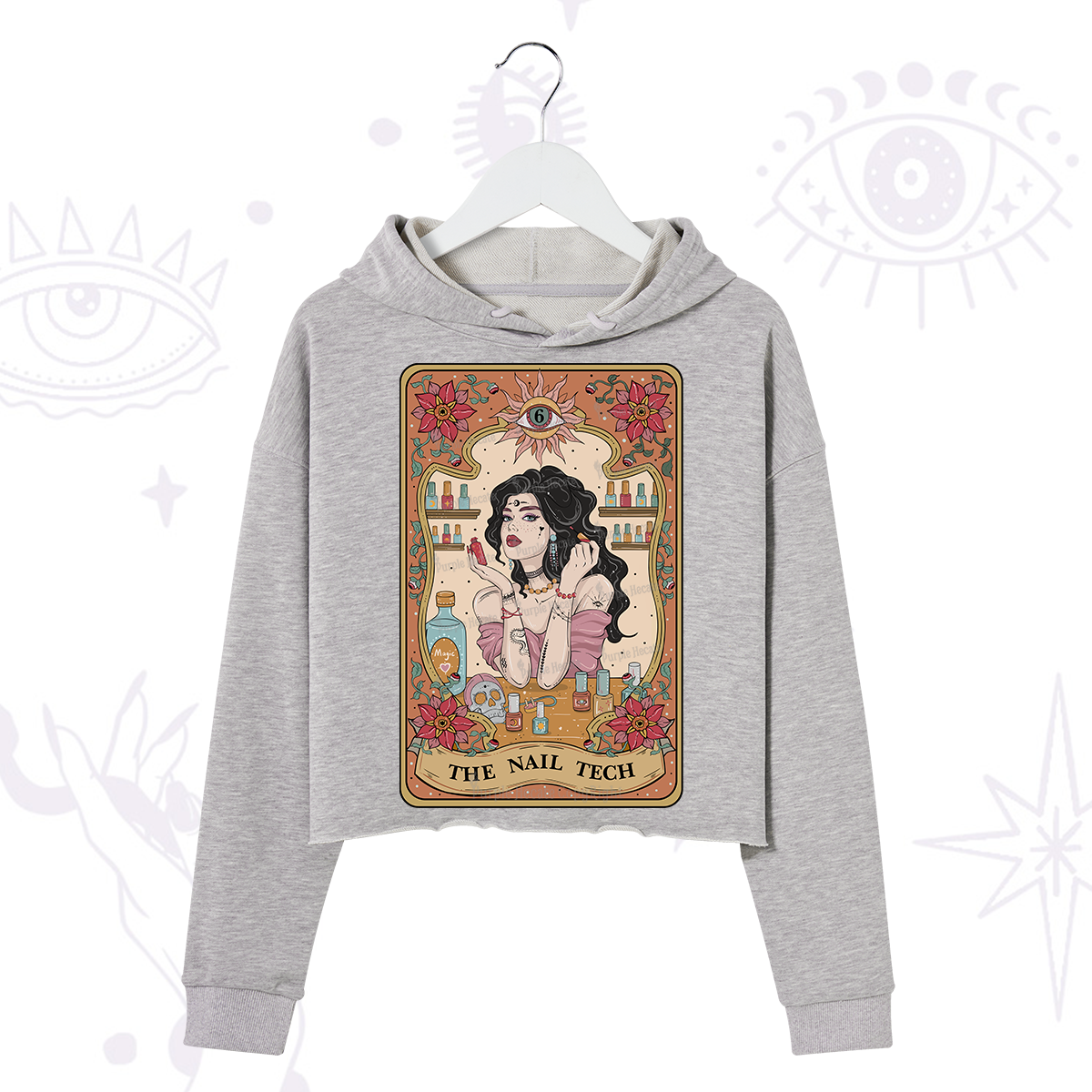 Purplehecate The Nail Tech Tarot Crop Hoodie