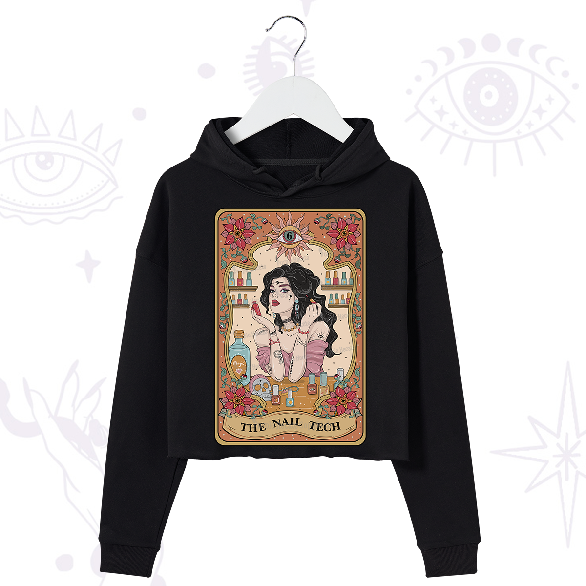 Purplehecate The Nail Tech Tarot Crop Hoodie