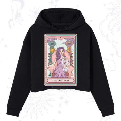Purplehecate The Cute Dog Mom Tarot Card Crop Hoodie